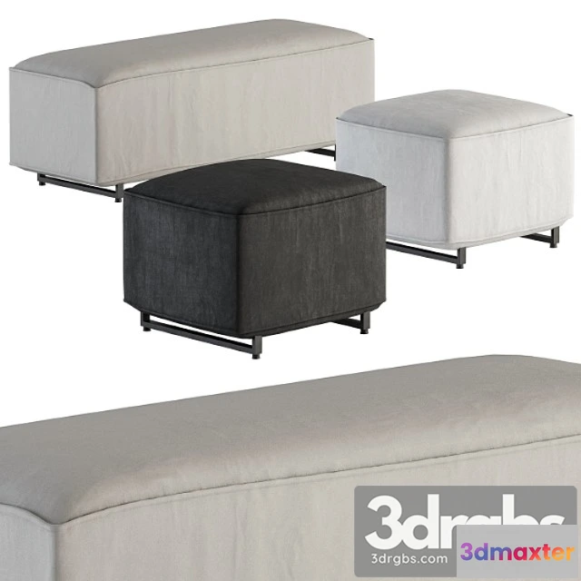 955988 - Two Type Bench Pouf Set 01