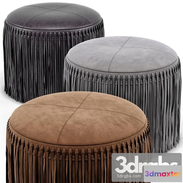 956070 - Wisteria Suede Boho Round Ottoman