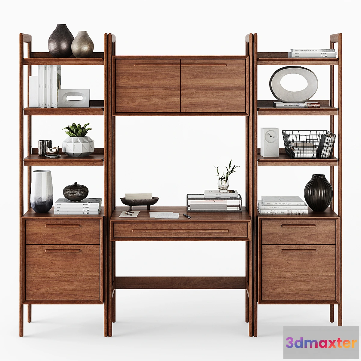 1350635 - C & B Tate Bookcase Desk and File Cabinets - No.2 3D Max