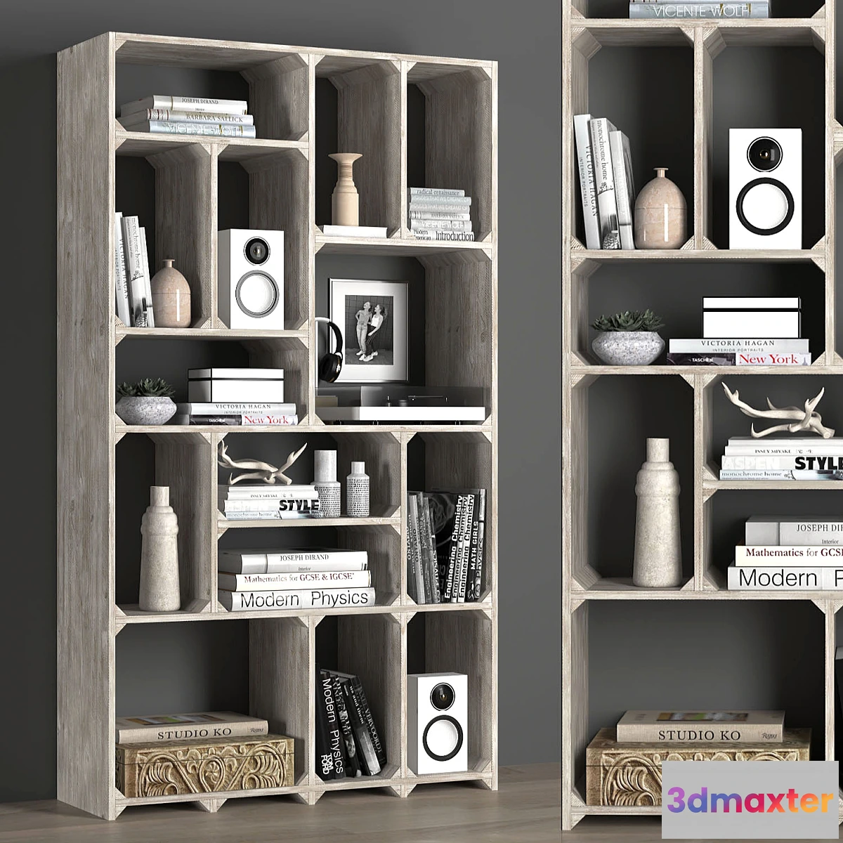 1403912 - RECLAIMED PINE TALL BOOKCASE 3D Max