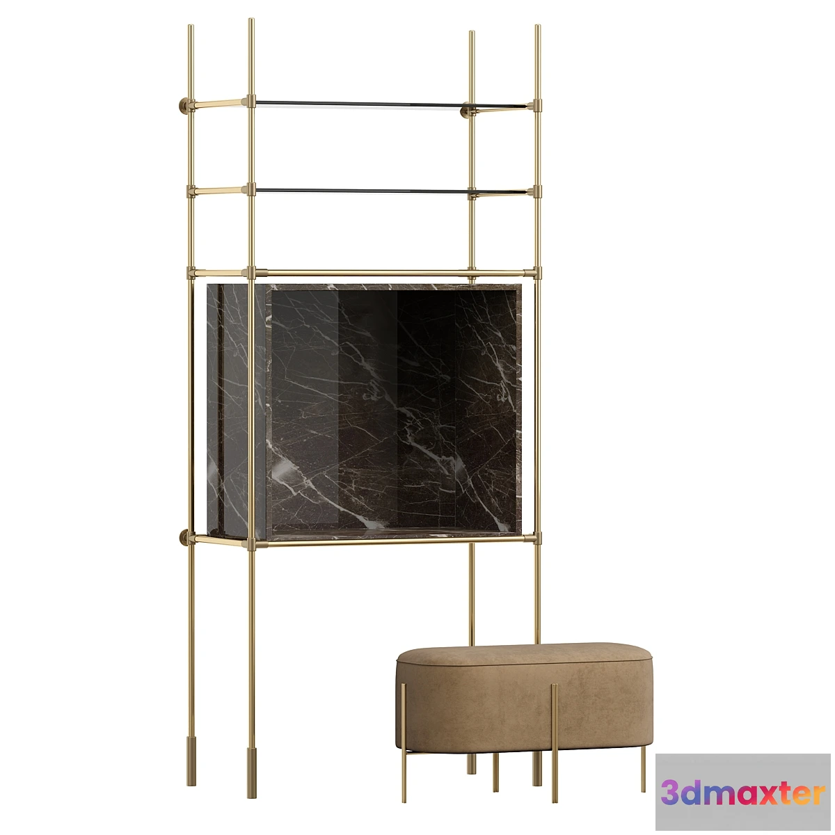 1416678 - Rack with a padded stool 3 in 1 from My Imagination 3D Max