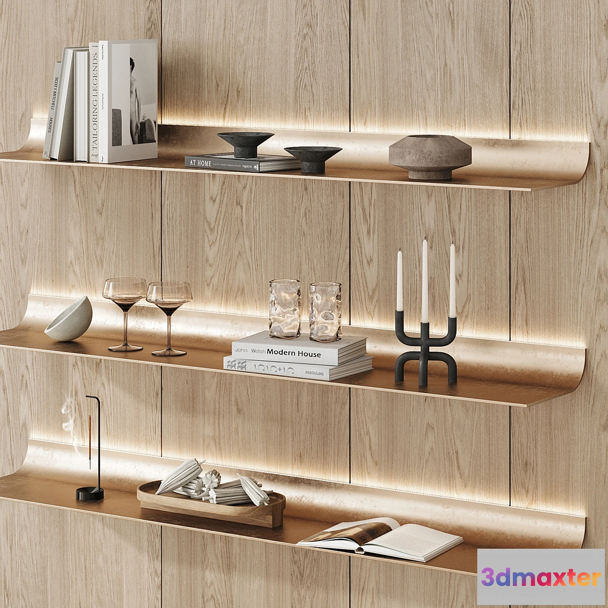 1429164 - Shelves_rack with Element decor 3D Max