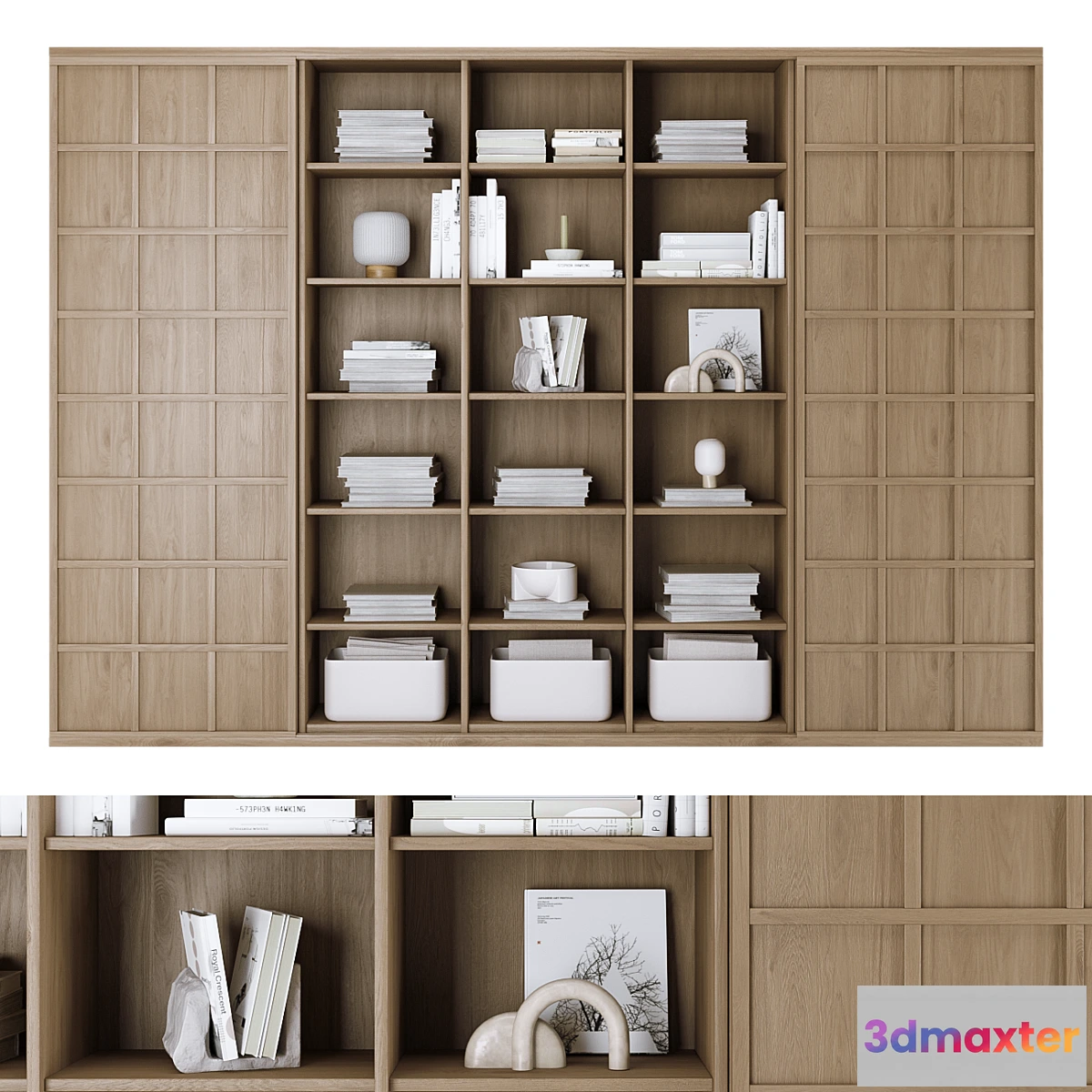 1448254 - Rack _ Bookcase with decor 2 3D Max