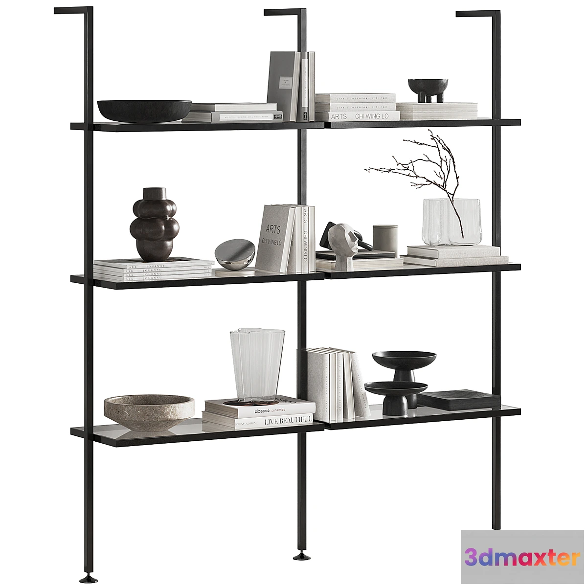 1457330 - Shelving unit with Zalf decor 3D Max