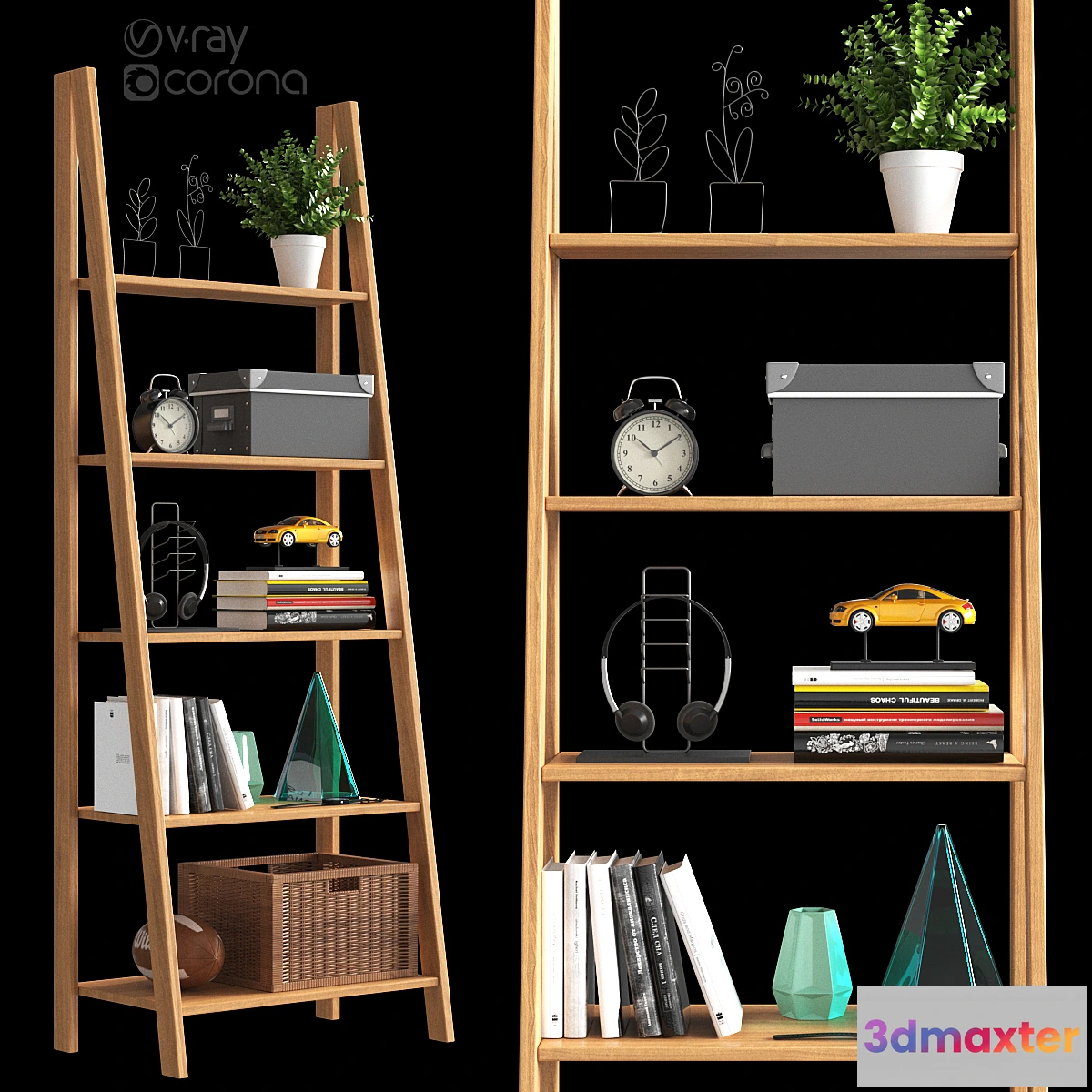 1465142 - Shelf with decor 3D Max