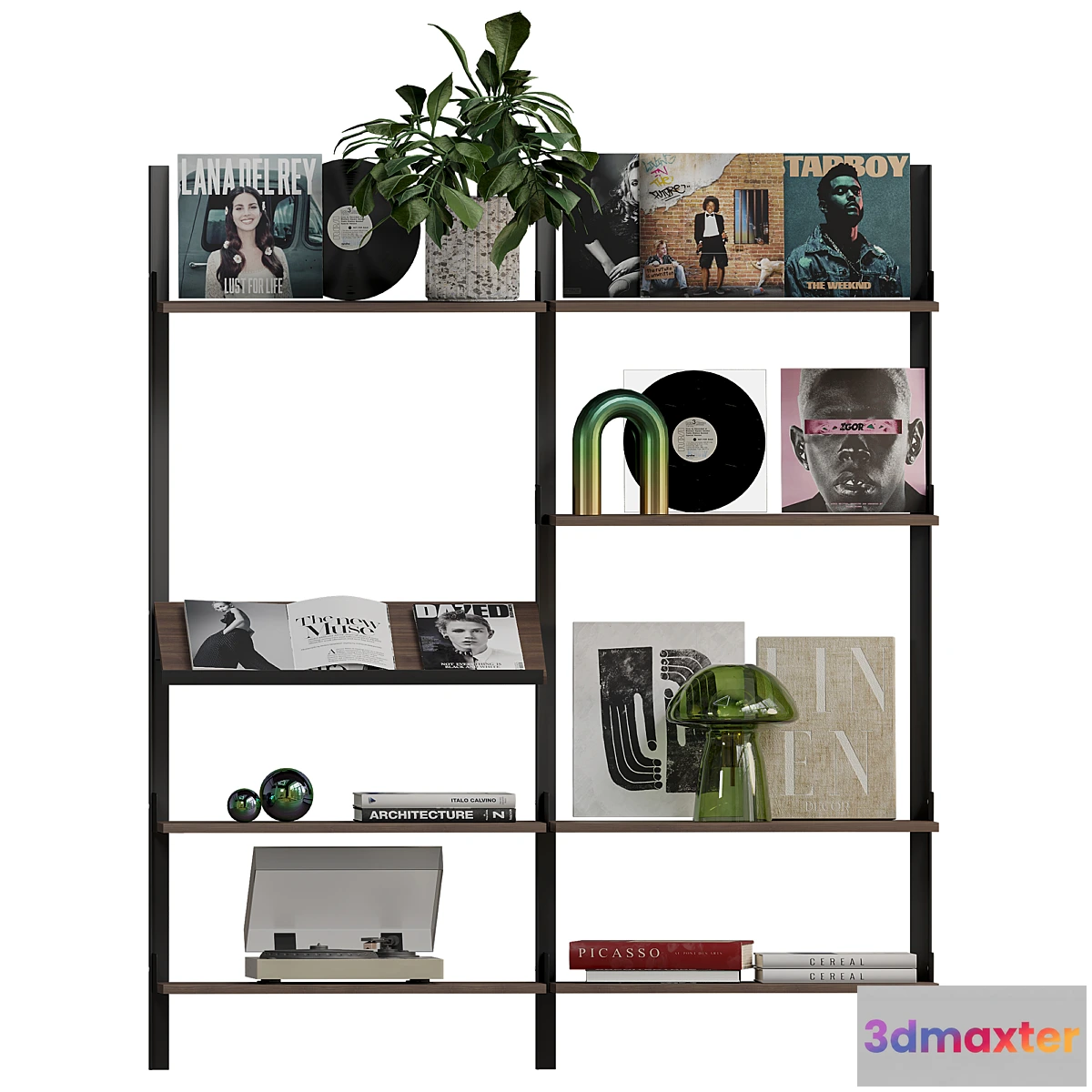 1475568 - Decorative shelf with vinyl records 2 3D Max