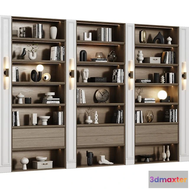 1543083 - Neoclassical modular shelving unit 01 3D Max