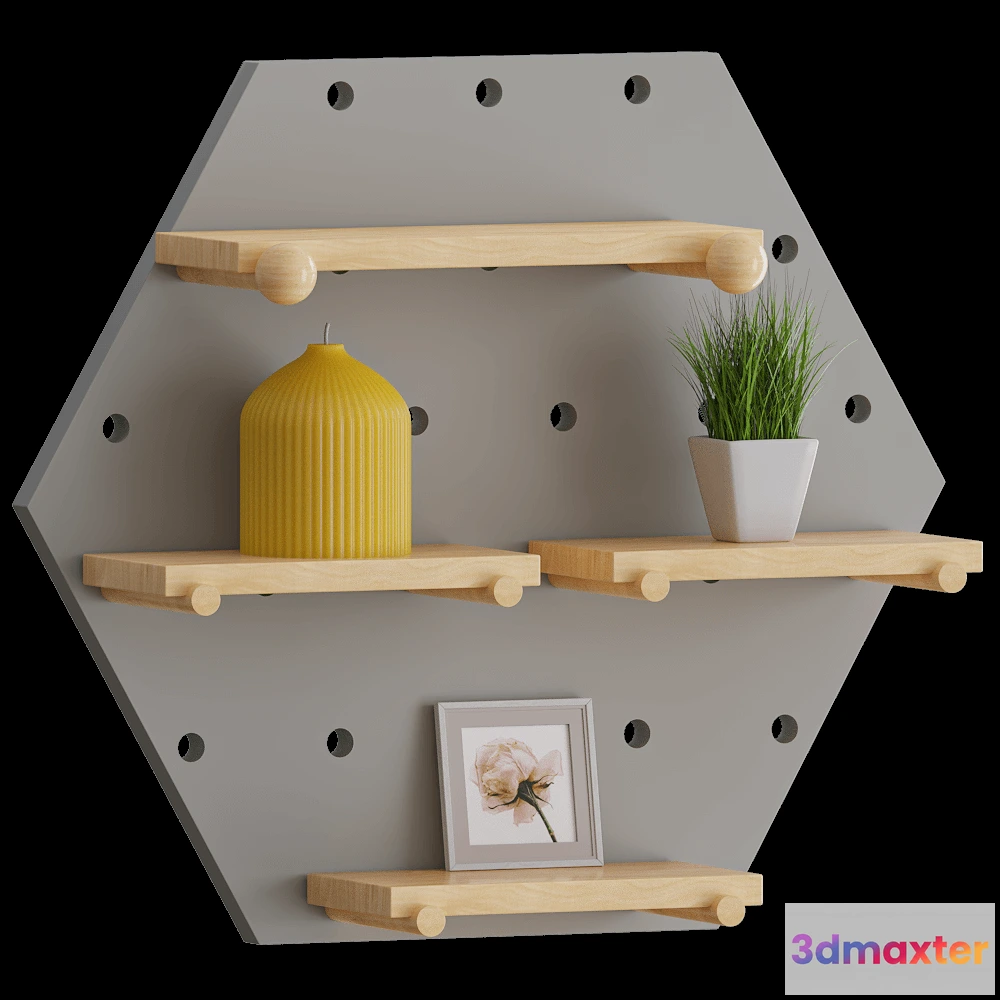 1627852 - Bergenson Bjorn - Wall shelf Shely Hexagonal 3D Max