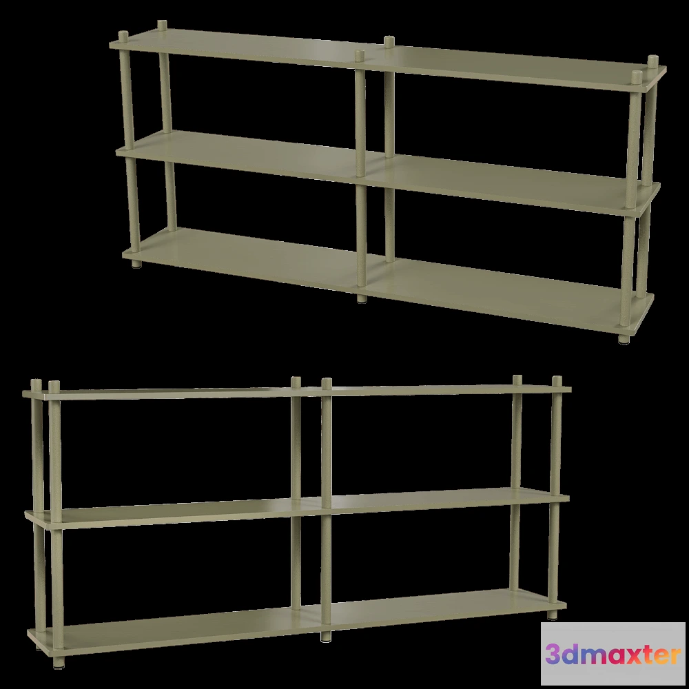 1627946 - Delo - Three tier shelving unit Prost 3D Max