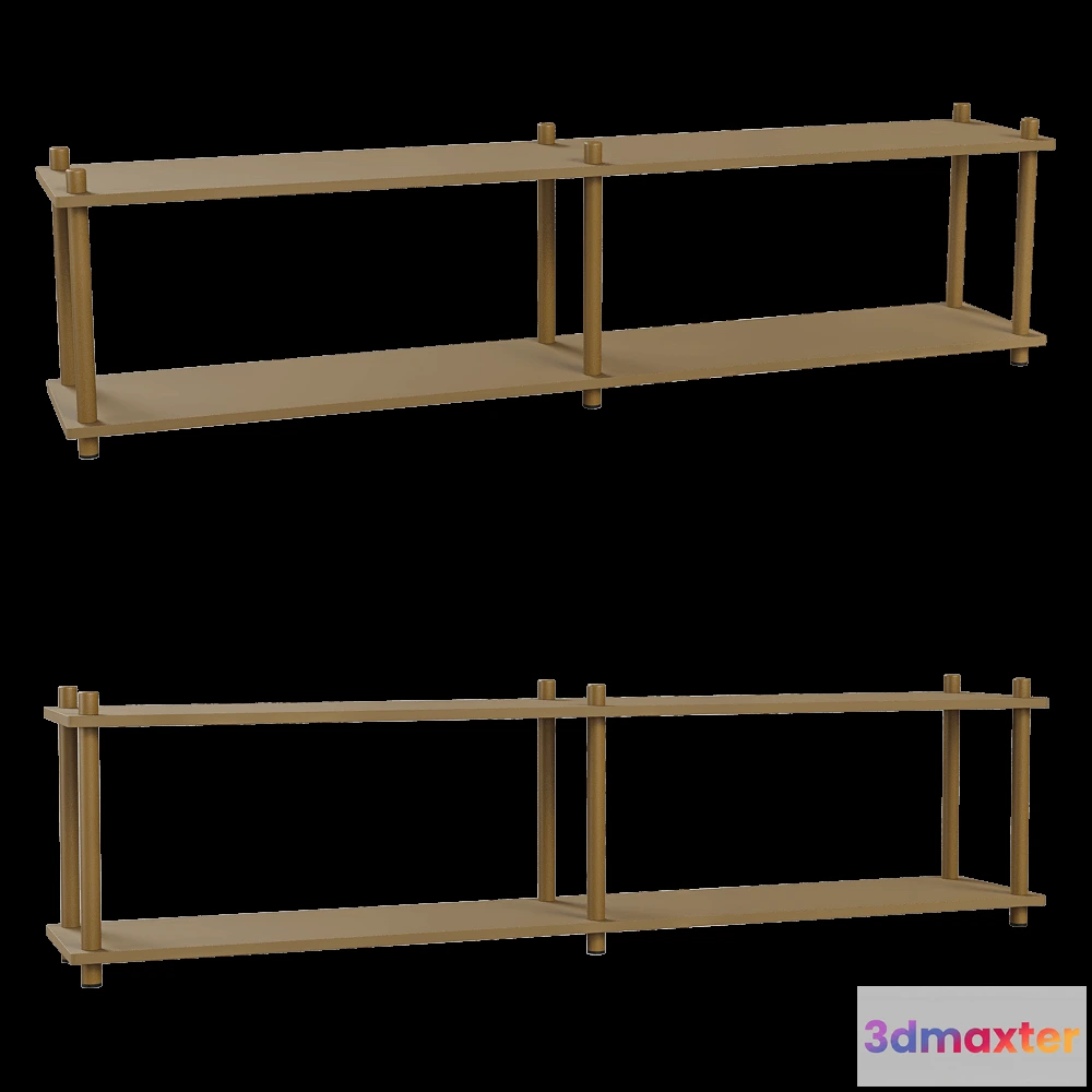 1627950 - Delo - Two tier shelving unit Prost 3D Max