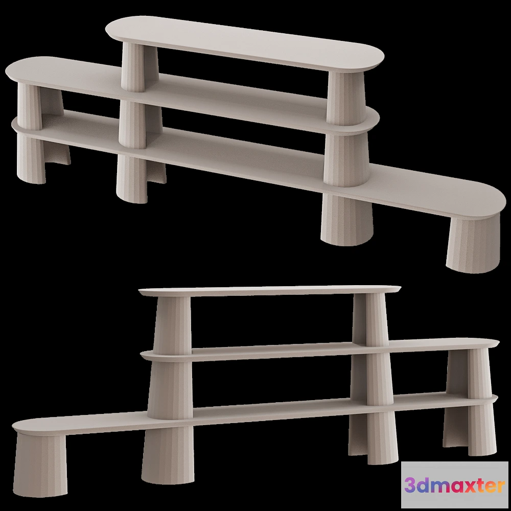 1628000 - Forma&Cemento - Bookshelf Fusto I 3D Max