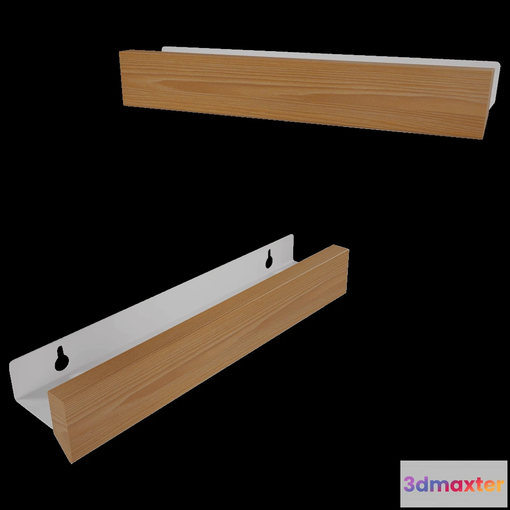 1628036 - Gejst  - Magnetic shelf Flex 40 oak white 3D Max