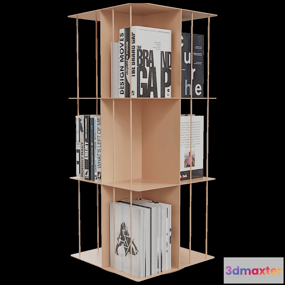 1628072 - Kriptonite - Freestanding swivel bookcase Rotative Krossing 3D Max