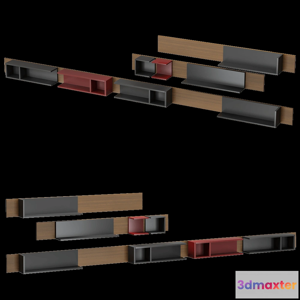 1628112 - MDF Italia - Shelf Pentagramma 3D Max