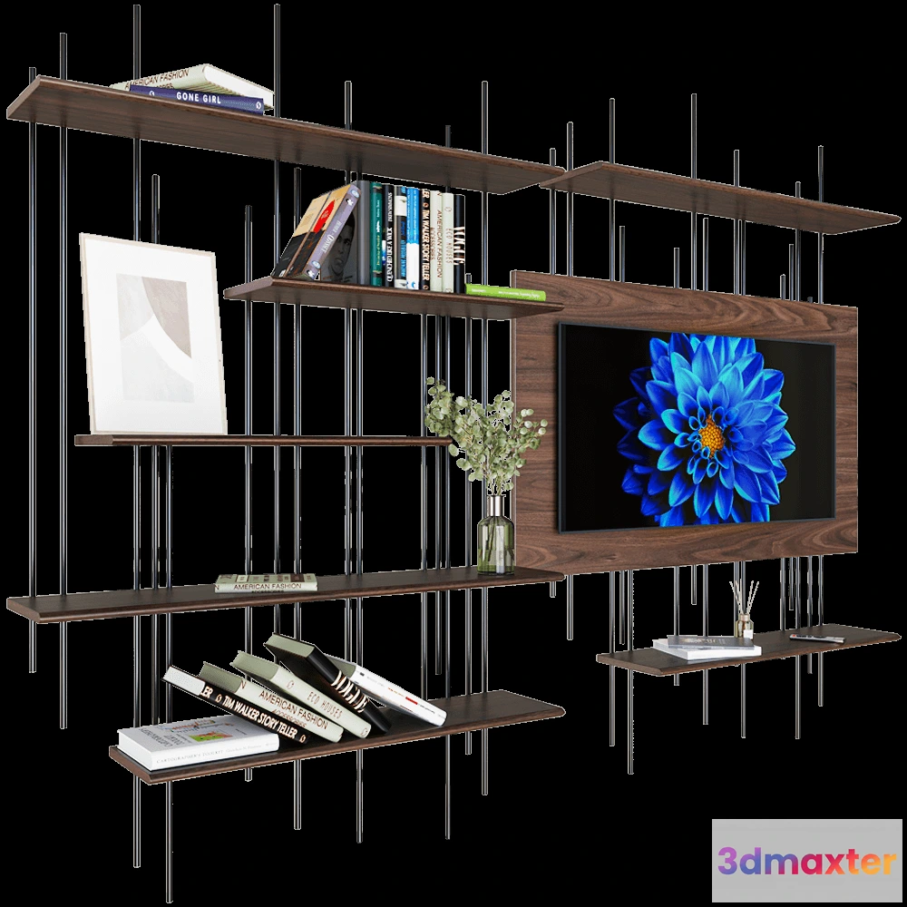 1628182 - Pacini & Cappellini  - Wall bookcase with TV stand Tube 3D Max