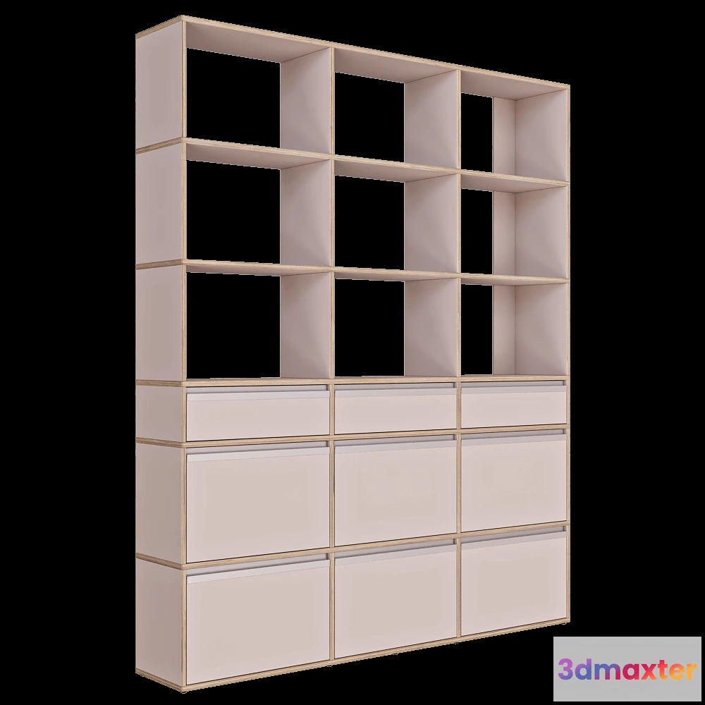 1628290 - Tylko - Bookcase Type01 in Dusty Pink 3D Max