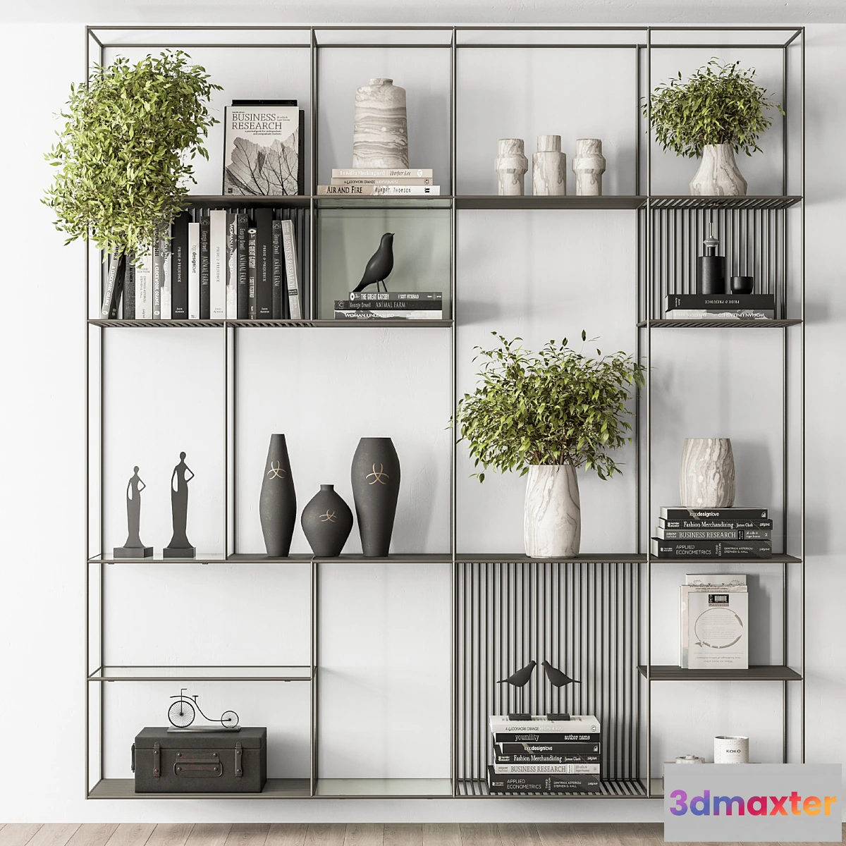 591370 - Metal Shelves Decorative with plant - Rack Set 10