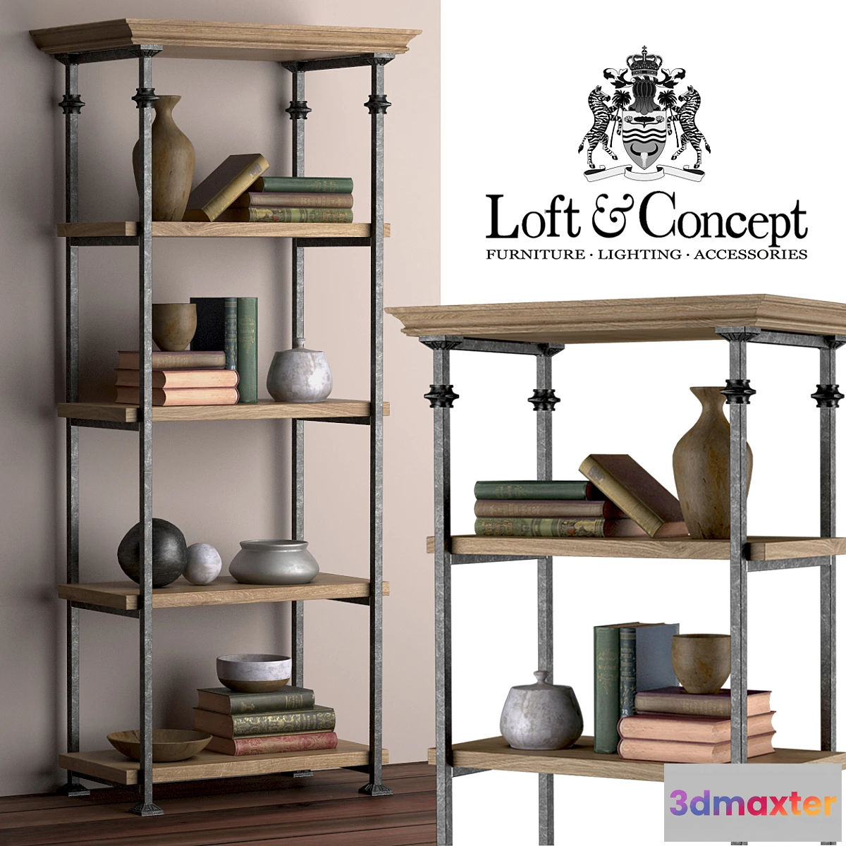 592166 - RETRO OAK RACK