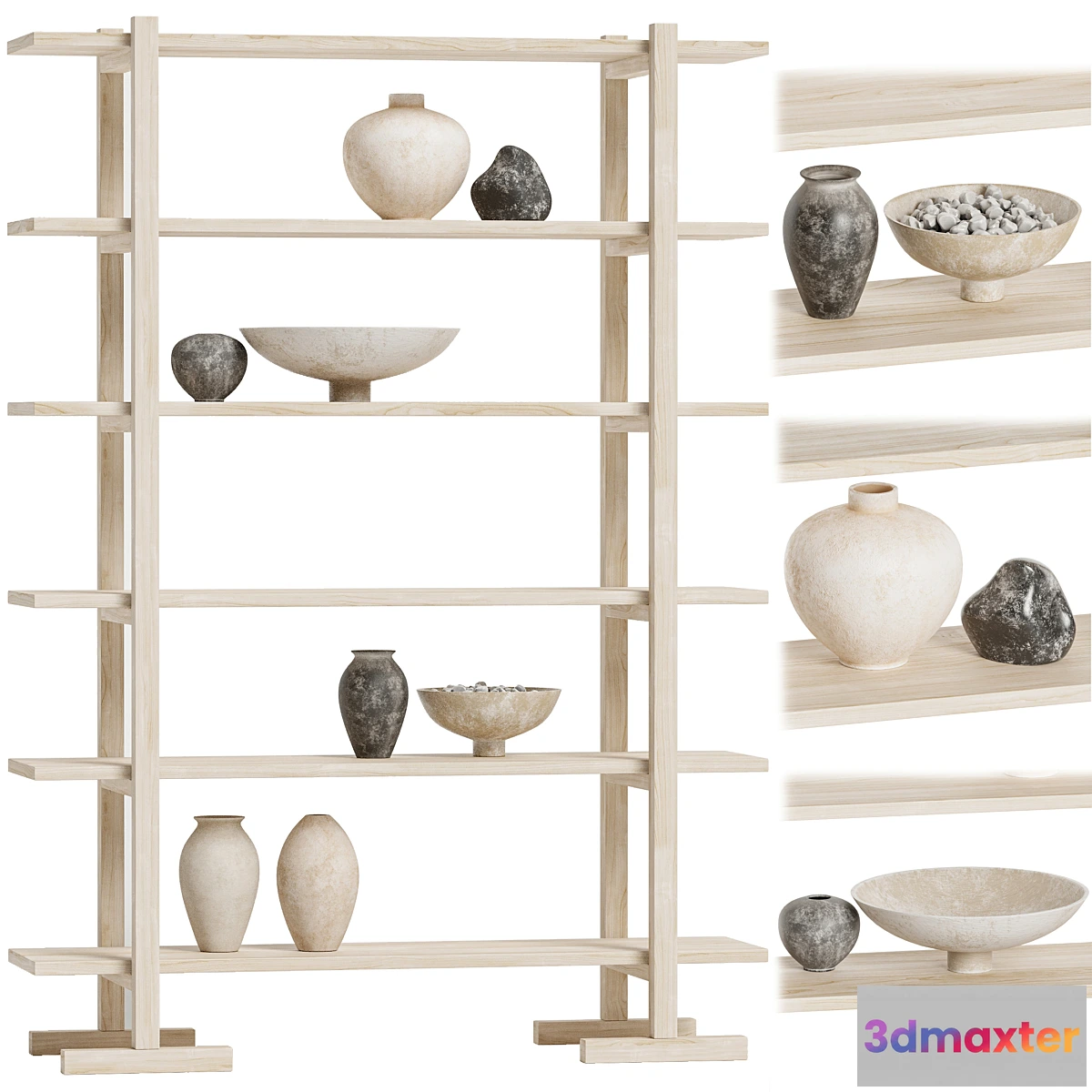 592342 - Crate & Barrel - Haldeman Pine Wood Open Shelf