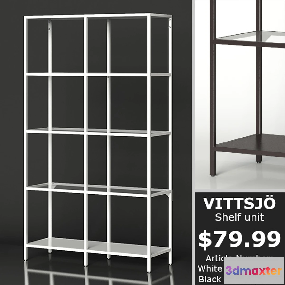 658407 - IKEA VITTSJO Shelf unit medium