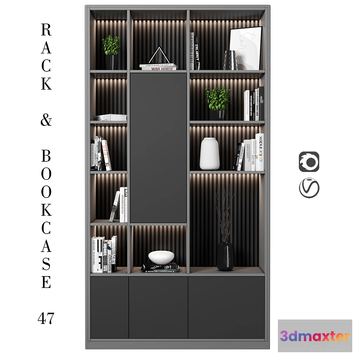 700706 - Rack and Bookcase 47