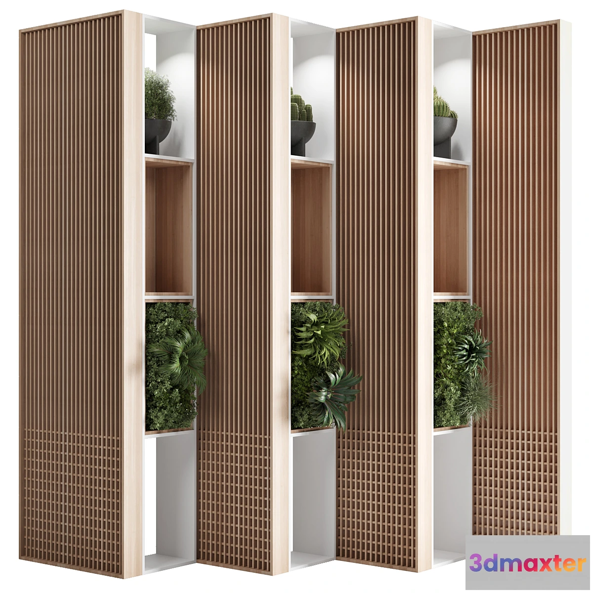 761933 - Wooden Partition With Plant 01 - No.2