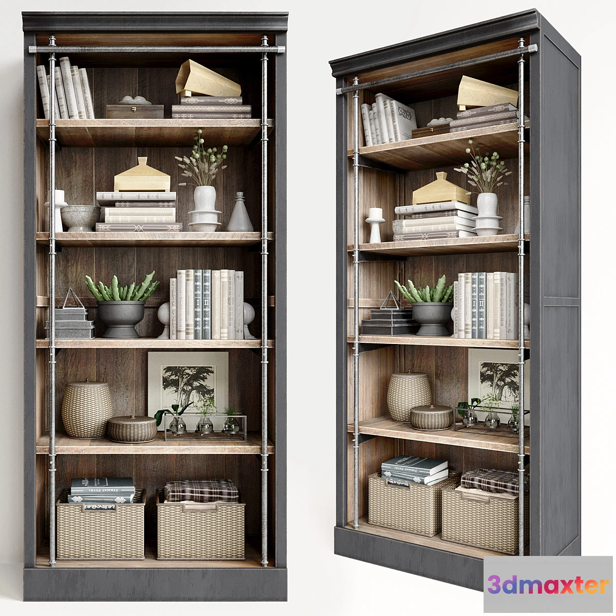 891202 - Rack Pottery Barn Gavin Reclaimed Wood Bookcase - No.2