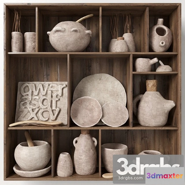 957002 - Rack with clay dishes 2