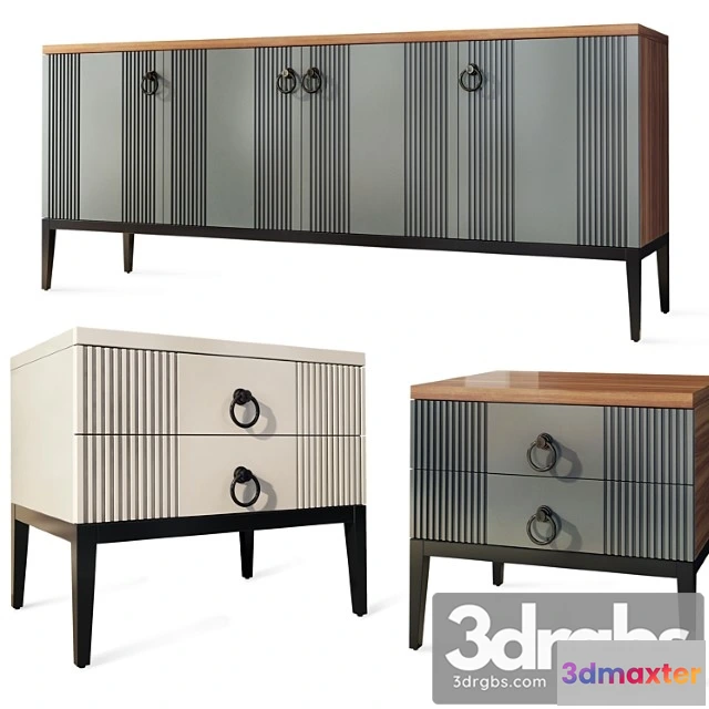 1033846 - Chest of drawers and bedside tables mass. sideboard, nightstand by vivense