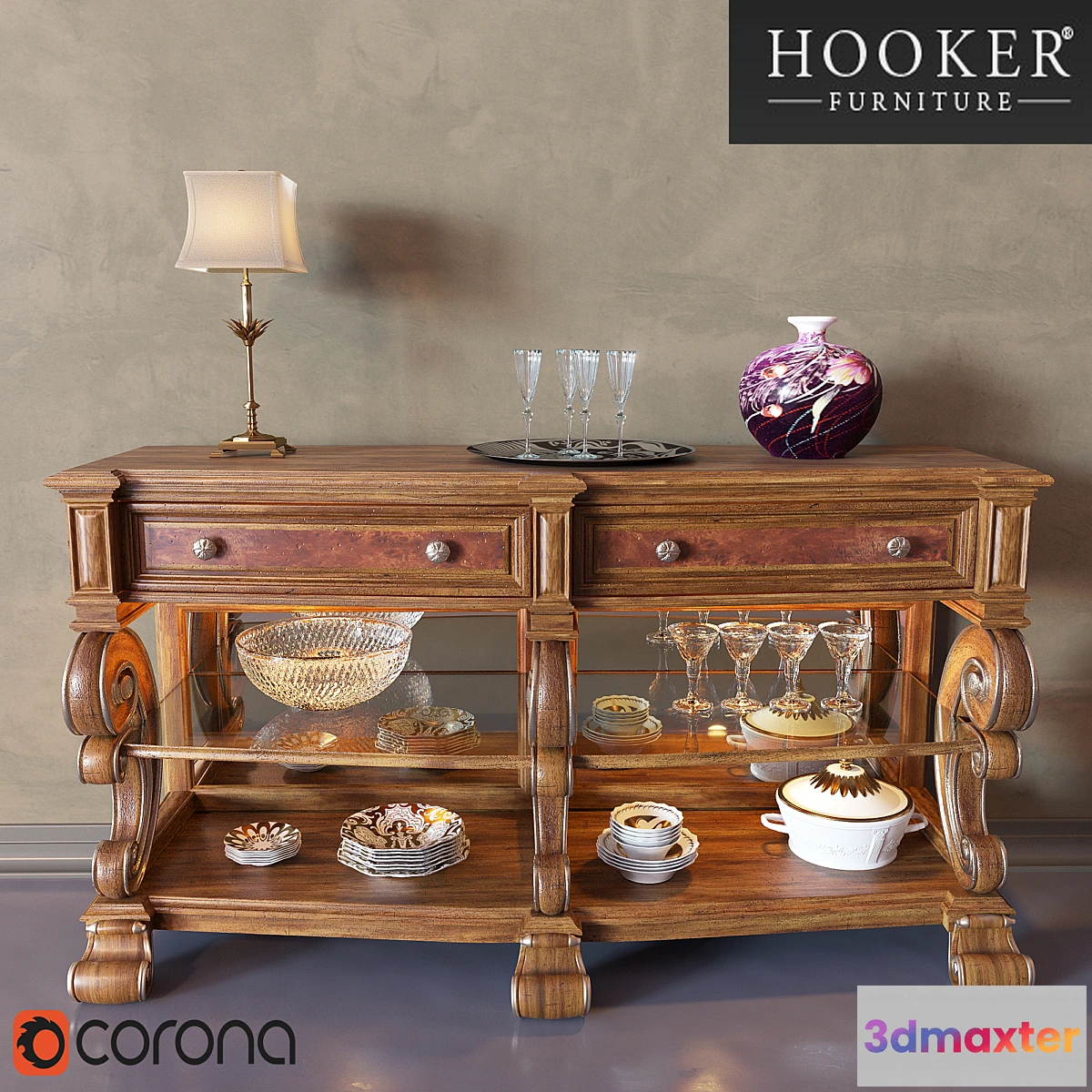 1409234 - Mirrored_Back_Console_Table 3D Max