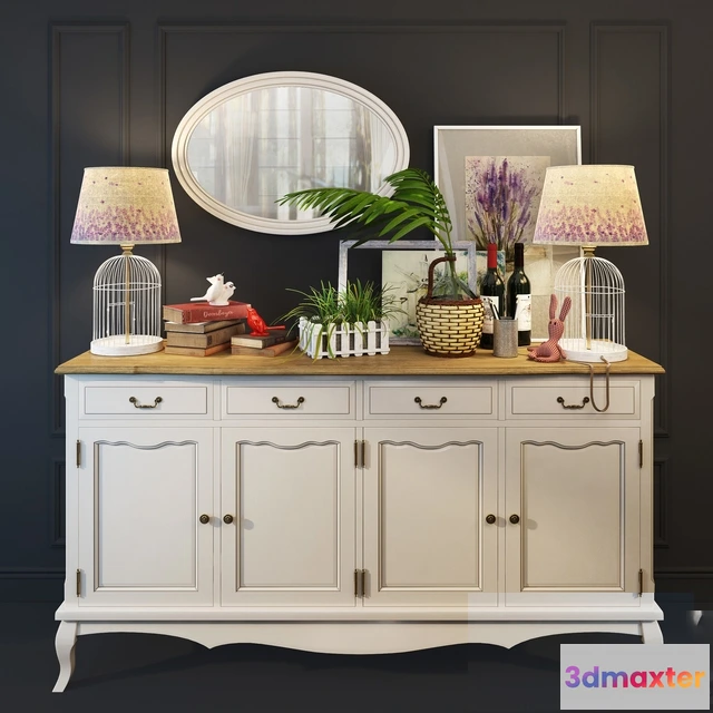 1631154 - furniture - Chest Leontina with drawers and doors beige 3D Max