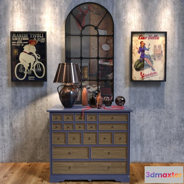 1631196 - furniture - Chest of drawers and a mirror Gabby 3D Max