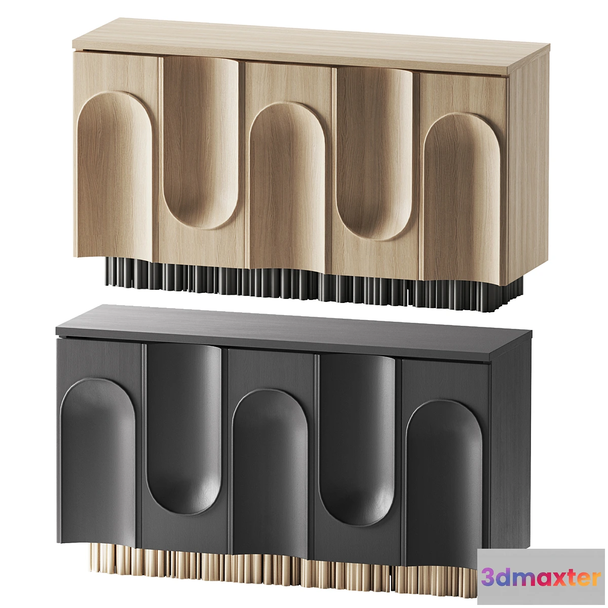 610539 - BLACK AND GOLD SIDEBOARD