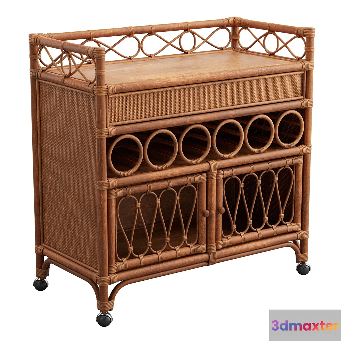 679083 - Melody Rattan Bar Cart