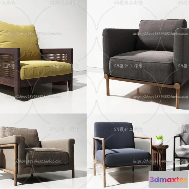 1126874 - Single Sofa - 3D Models - 0572
