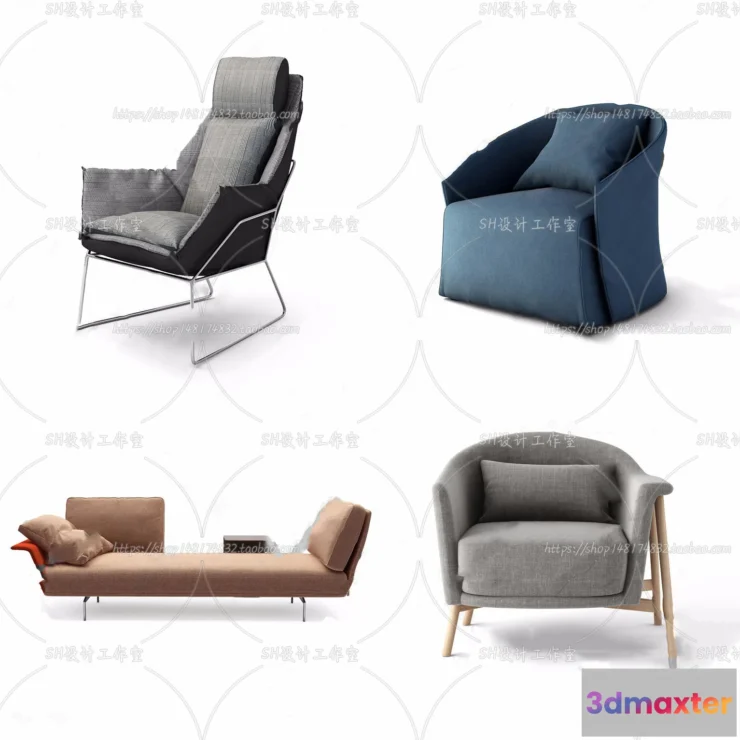 1126926 - Single Sofa - 3D Models - 0598
