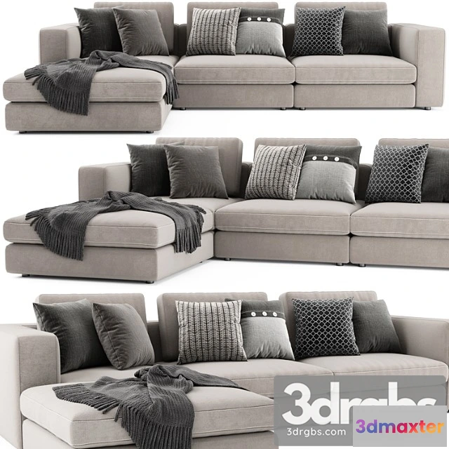 1034856 - Blanche soho sectional with ottoman