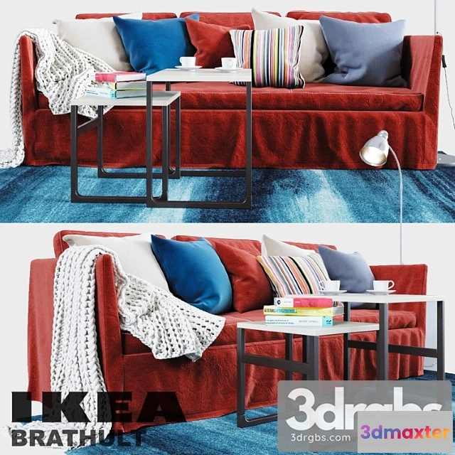 1034964 - Brathult red 3-seat sofa