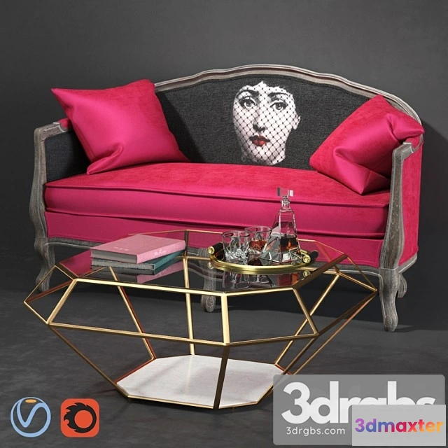 1035080 - Classically lina sofa and eichholtz table with accessories