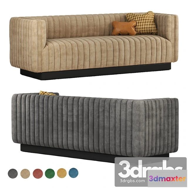 1035100 - Conjure channel tufted velvet sofa in emerald