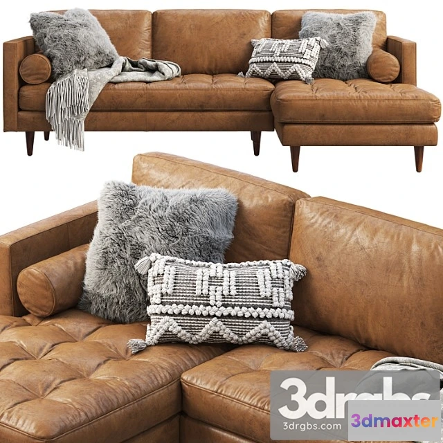 1035764 - Joybird briar leather sectional sofa