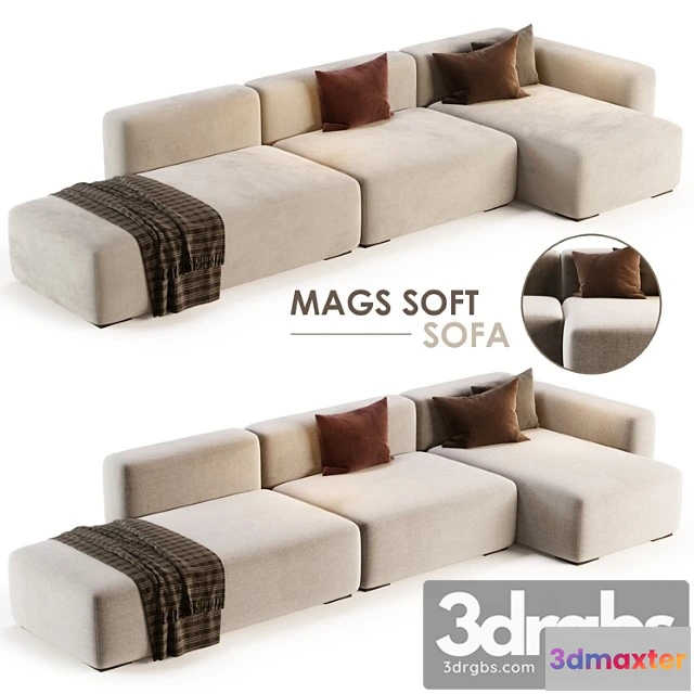 1035972 - Mags soft corner lounge 3seat sofa by hay