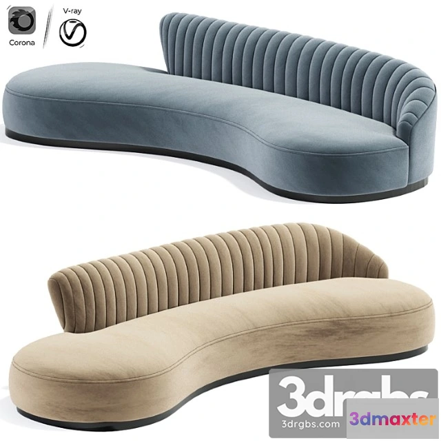 1035996 - Marseille mohair curved strip sofa