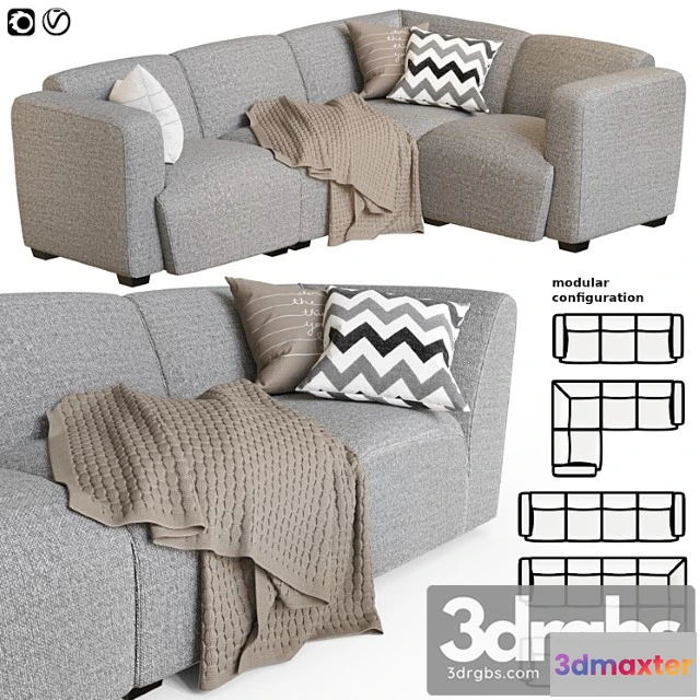 1036216 - Modular sofa la forma legara sofa in gray