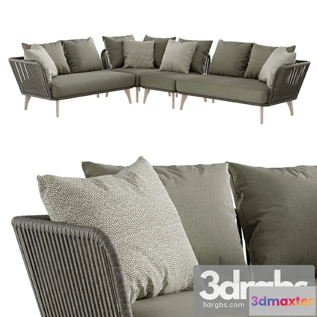 1036392 - Outdoor garden wicker woven modular sofa 4so santander