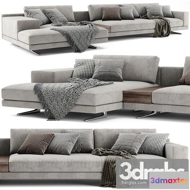 1036498 - Poliform mondrian chaise longue sofa