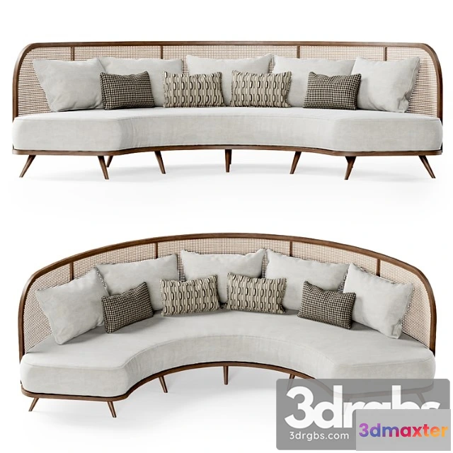 1036598 - Rattan semicircular sofa