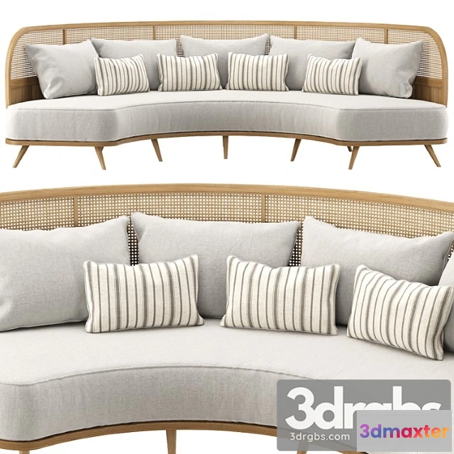1036728 - Semi circular rattan sofa