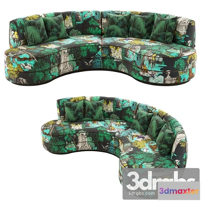 1037244 - Stella curved sofa + cole & son fabrics