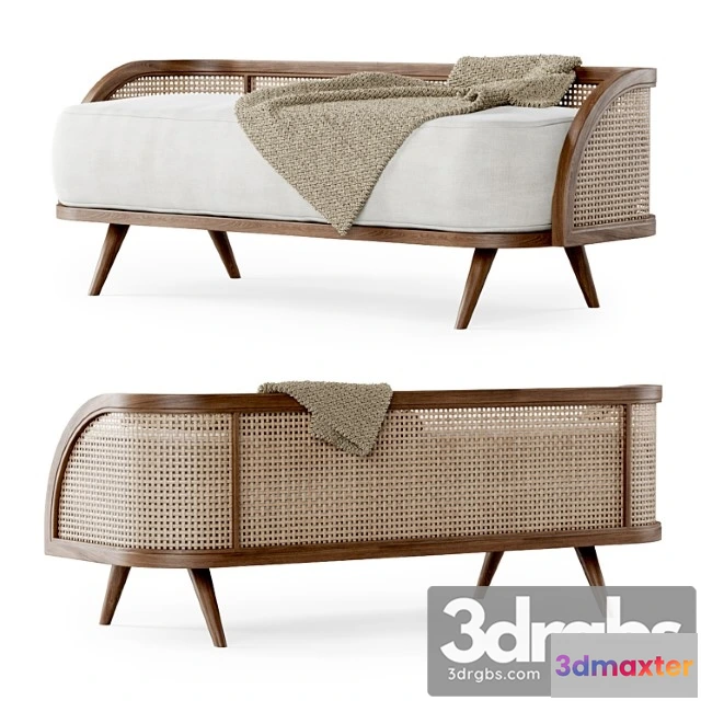 1037512 - Wooden Rattan Bench